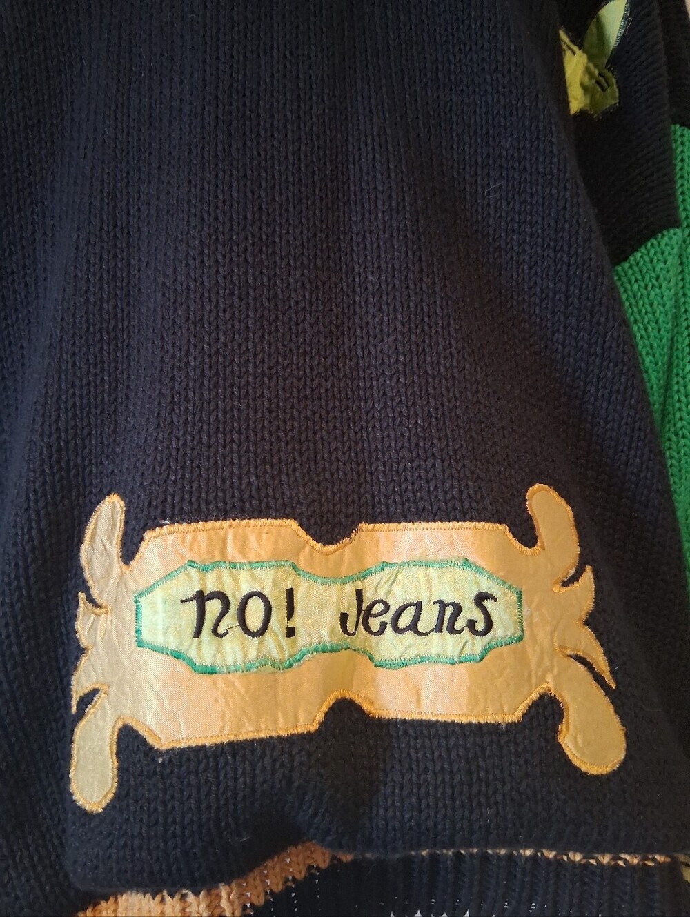 Absolutely No! Jeans vintage women's mens cardigan Pit 2 Pit 26 Length 30 - Picture 9 of 13